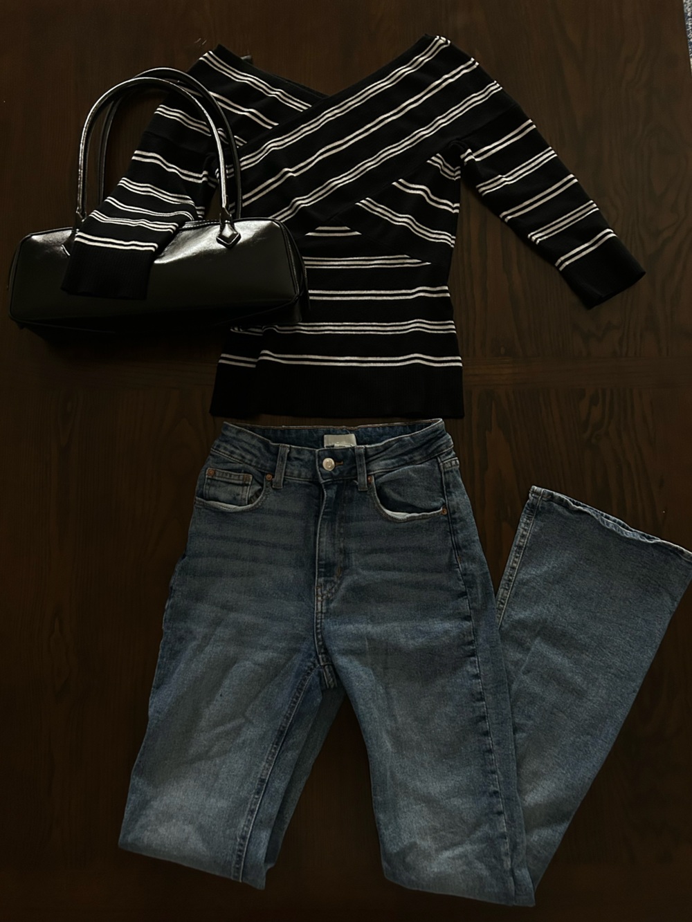 H&M Blue Flare Leg Denim Jeans